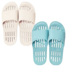 Dasinus 合身款安全浴室拖鞋 2件組, 1個, 杏色+藍色