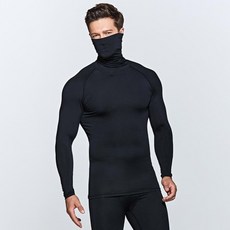 tesla 男款臉部面罩高領長袖T恤