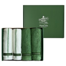 Hotel Isla 高級棉質高克重飯店毛巾 210g 40支棉紗 條紋款 2入 素色款 2入, 伊斯拉綠, 1個