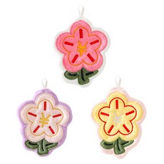 趣味造型珊瑚絨擦手巾 3入組, 1套, 粉白 + 黃粉 + 粉紫