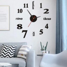 바이아 벽부착 무소음 무브먼트 벽시계 40cm, 2개, 블랙