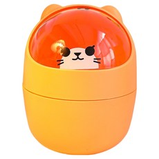 굿썸 편리한 데스크 미니 휴지통 140g, 곰 오렌지