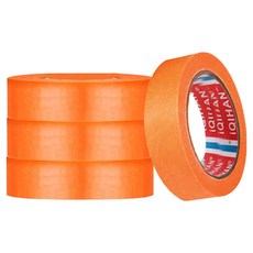 다다 칼라 종이 디자인 마스킹 테이프 15mm x 20m, 주황, 4개
