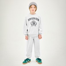 JELISPOON 兒童基本款學院風超厚刷毛上下裝套組