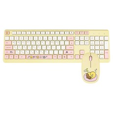 카카오프렌즈 춘식이 저소음 무선 키보드 + 마우스 세트, 핑크, KFKM-200C, 일반형