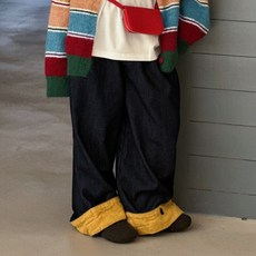 Golden Rabbit C 雙色反摺牛仔褲