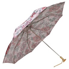 PASOTTI 女款折疊四月花卉白色珠寶3段手動雨傘 WG091S15