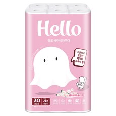 Hello Tissue 嬰兒爽身粉香味 天然紙漿3層衛生紙, 1套, 30捲, 27m