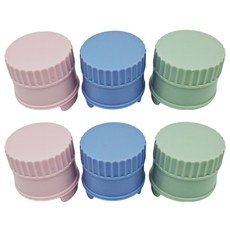 防受潮密封瓶蓋組 5 x 5 x 5.5cm 3入裝, 粉色 + 藍色 + 綠色, 2套