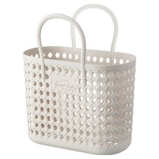 THE ZAKKA 自然風鏤空手提沐浴籃, 象牙白