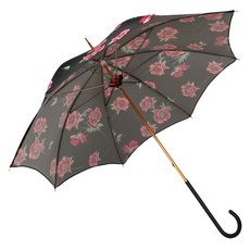 PASOTTI 陽傘復古Honey Bloom黑色皮革手動陽傘 PS45G2D1