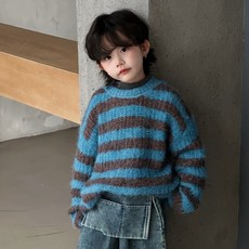 兒童C糖果條紋針織衫