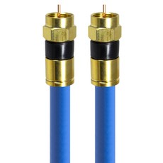 HDtop 韓國製 RF轉RF天線連接器 5C同軸電纜 金色+藍色 1m, 1個, HT-ZBGRR010