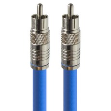 에이치디탑 국내산 오디오 75옴 커넥터 RCA 고엑셜 5C 동축 케이블 실버 + 블루 1m, 1개, HT-ZBCX010