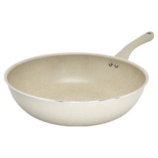 mama cook 媽媽廚 鈦石不沾炒鍋 百合白, 1個, 30cm
