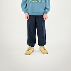 JELISPOON 兒童斜紋基本款超厚刷毛束口褲