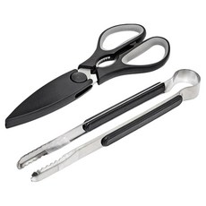 WONDER MAMA 萬能媽媽 剪夾2件組 黑色, 1組, 剪刀 + 食物夾