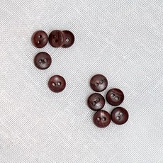슬로우모먼츠 나무 인형 미니 단추 8mm, 다크우드, 10개