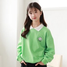 Nanajuni 兒童內刷毛比熊犬刺繡翻領T恤