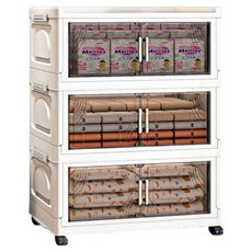 ANDY MAY2 大櫻經典款雙開門折疊3層收納櫃 AM-R601-A703 175L, 透灰色