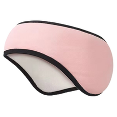 洪柿流通 防寒頭帶 防風 冬季 睡眠 跑步 自行車 露營 登山 魔鬼氈 耳罩, FG07粉紅色, 1個