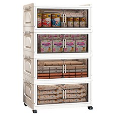 ANDY MAY2 大櫻經典款雙開門折疊4層收納櫃 AM-R601-A704 235L, 透灰色