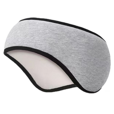 洪柿流通 防寒頭帶 防風 冬季 睡眠 跑步 自行車 露營 登山 魔鬼氈 耳罩, FG07灰色, 1個