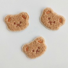 slow moments 絨毛小熊布貼 10入, 1個, 米色