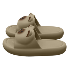 헨센 귀여운 고양이 EVA 말랑 슬리퍼, 브라운, 1개