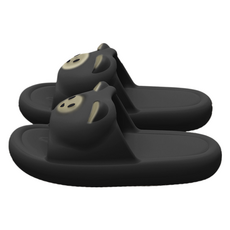 헨센 귀여운 고양이 EVA 말랑 슬리퍼, 블랙, 1개