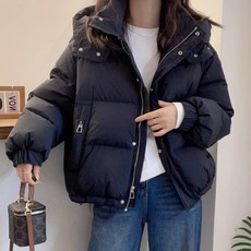 Lalatina 女款 Andrew 休閒寬版連帽拉鍊鋪棉外套