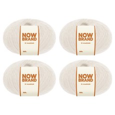 三星毛紗 Wool Club Now Brand 高級夢幻羊毛馬海毛編織線 50g, 101 象牙白, 4個