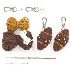 멜로우스토리 퐁실 소금빵 키링 니팅 뜨개질 세트, 혼합색상, 1세트