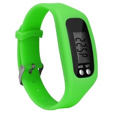 셀리빙 시계형 실리콘 걸음수측정 만보기, 그린, 1개
