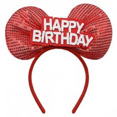 소아르 생일파티 스팽글 머리띠, 레드, 1개