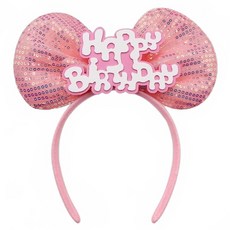 소아르 생일파티 스팽글 머리띠, 핑크, 1개