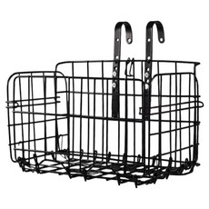 Happy Mine 簡易安裝 堅固穩固 金屬自行車籃 34 x 20 x 22 cm, 黑色, 1個