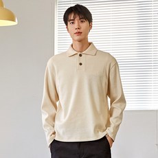 Custom Earth男款羊毛羅紋針織翻領T恤 CXS23WKKTA87