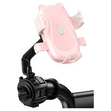 KODACHIEF 熟練自行車手機支架 新款貓咪支架 後照鏡型 11.5 x 10.5 cm, 粉紅色, 1個