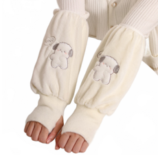 Soso& 超細纖維保暖溫暖冬季袖套 2入, 白色, 1個