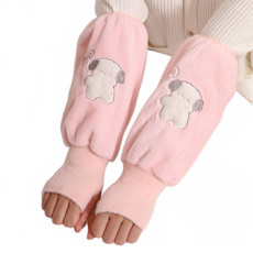 Soso&超細纖維保暖溫暖的冬季用袖套 2入, 粉紅色, 1個