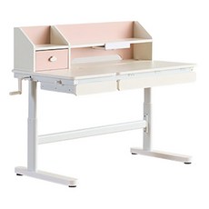 리바트 현대리바트 아동용 컴팩트 콘센트형 책상 방문설치, 핑크(책상), 아이보리(콘센트)