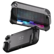 KANTAM 任天堂 Switch 2 Onyx 握把前蓋 + 後殼套組, 黑色, 1套, 單一商品