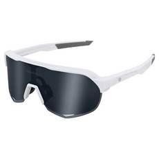 Oaklans 自行車 跑步 高爾夫 變色 偏光 運動護目鏡 太陽眼鏡 X80, C4 白色 灰色鏡面 偏光, 1個