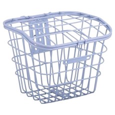 Happy Mine 安裝簡便 堅固耐用 固定良好 自行車金屬車籃 34 x 27 x 27 cm, 白色 B, 1個