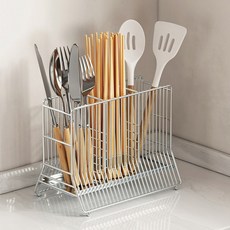 Living Gonggam 304不鏽鋼分隔餐具整理筒, 1個, 銀色