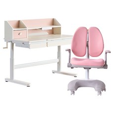 리바트 현대리바트 아동용 컴팩트 책상 + 의자 세트 올인원 스마트 방문설치, 핑크(책상), 핑크(의자), 아이보리(콘센트)