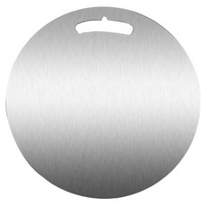 Merco 雙面全不鏽鋼圓形砧板 中型, 銀色, 1個