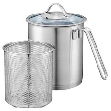 cookever 電磁爐專用 Essential 不鏽鋼義大利麵鍋 + 玻璃鍋蓋組, 16cm, 單一顏色, 1個