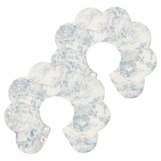 EmonG 法式印花透氣網眼圍兜, 藍色, 2個, 1入